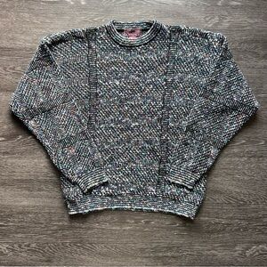 VTG Concrete Mix Confetti Knit Eclectic Crewneck Sweater